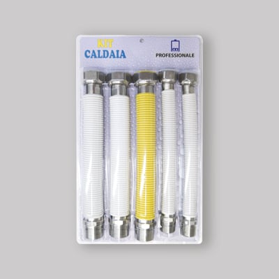 Kit flessibili Inox rivestiti M/F per caldaia 200-400 mm