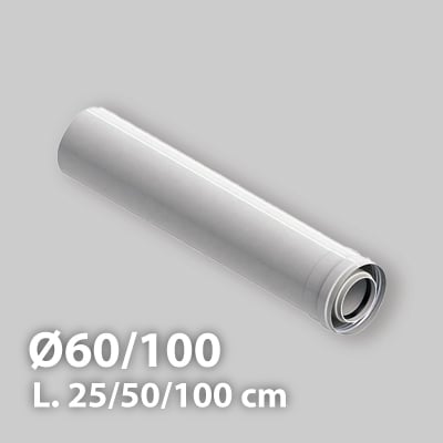 Prolunga coassiale in PPS per caldaia a condensazione 60/100 mm